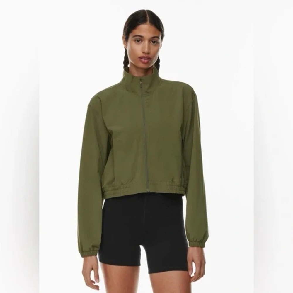 Unplug by Bluenotes size large Olive Green Women's zip up Jacket, light weight